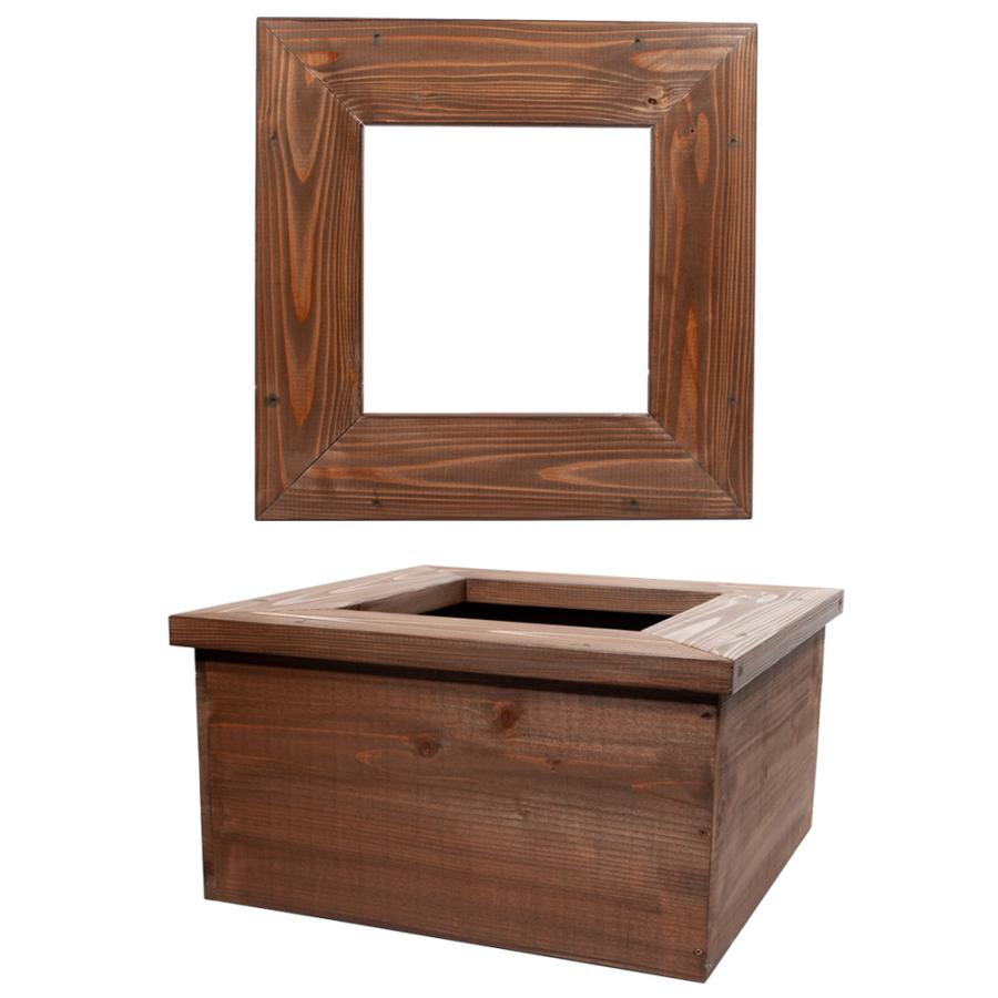 直径44cm睡蓮鉢用 ビオトープ木製枠 角型 W500×L500