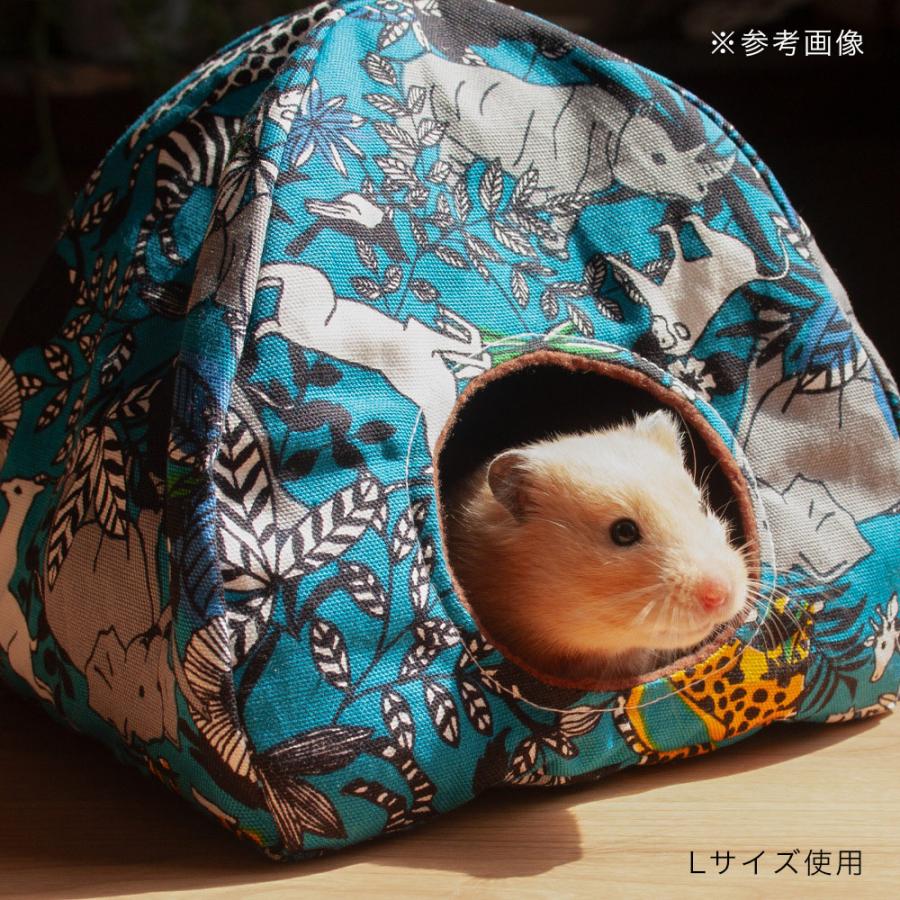 Leaf Corp 小動物用 テントハウス S アニマル柄 ブルー ハンドメイド