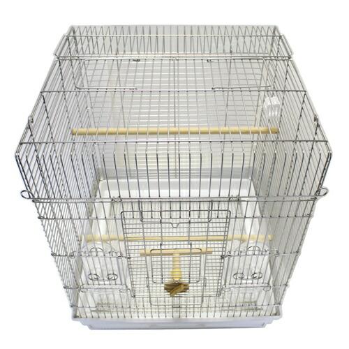 鳥かご　ＨＯＥＩ　４６５オカメステンレス　ホワイト　（４６．５×４６．５×５８ｃｍ）　中型インコ　オカメインコ_1