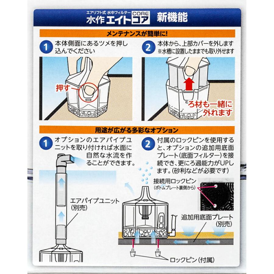 水作 エイトコア S 本体 投げ込み式フィルター ブクブク 30