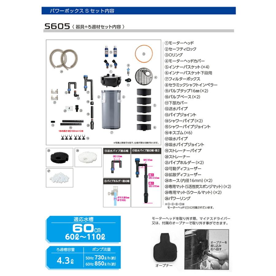外部フィルター コトブキ工芸 パワーボックスS 605 60cm水槽用