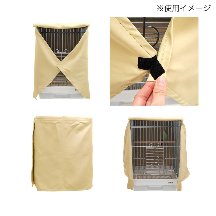鳥かご　ＨＯＥＩ　３５手のり　銀色メッキ（底色：ホワイト）＋おやすみ鳥ケージカバー　ブラウン　セット（３７０×４１５×５４５）_2