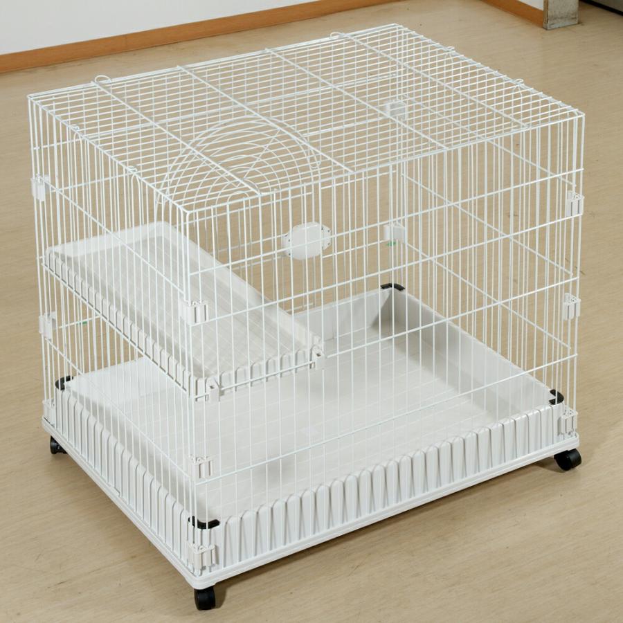 ジービー　猫用ケージ　ＦＷ−Ｃ１　ホワイト×ホワイト　キャスター付き　幅９１０×奥行き６４０×高さ７９０ｍｍ_3