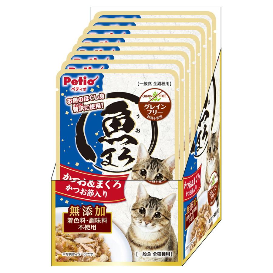 猫 ペティオ 魚まろ かつお＆まぐろ かつお節入り 60g×8袋 : charm