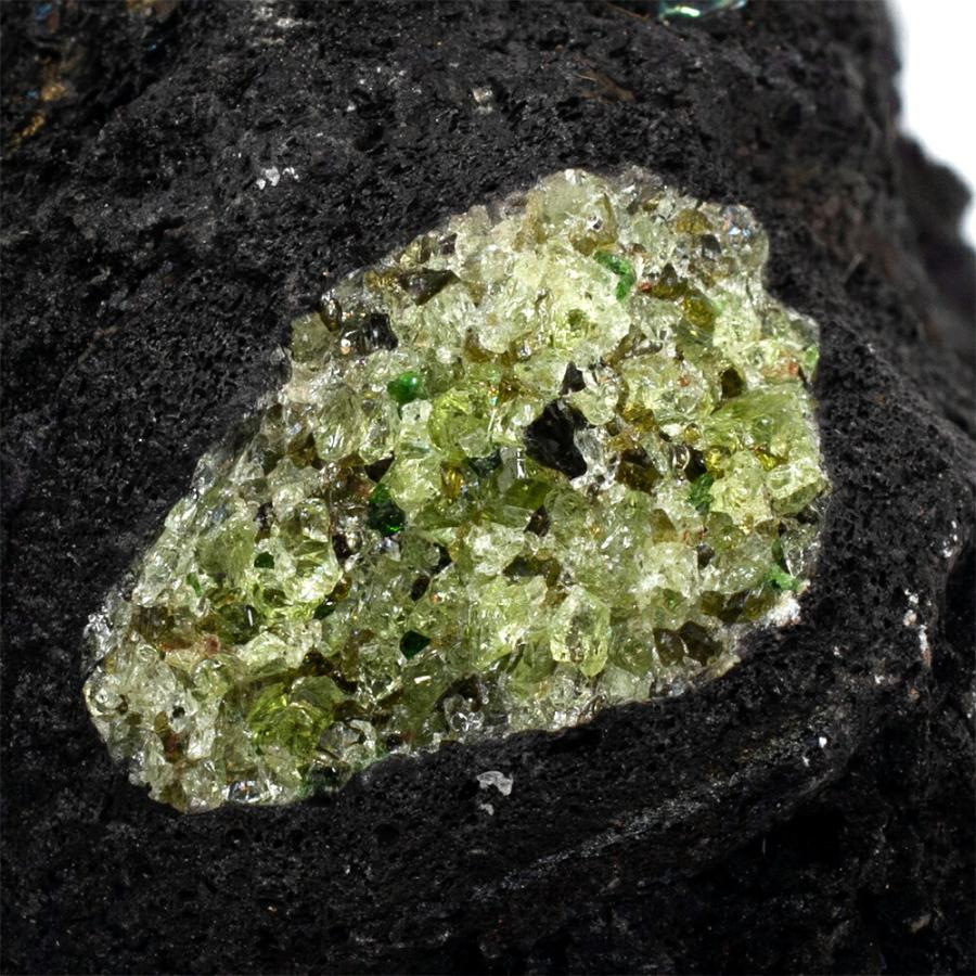 母岩付き 橄欖石 ペリドット 1個 黒溶岩石 形状お任せ 鉱物 鉱石 原石