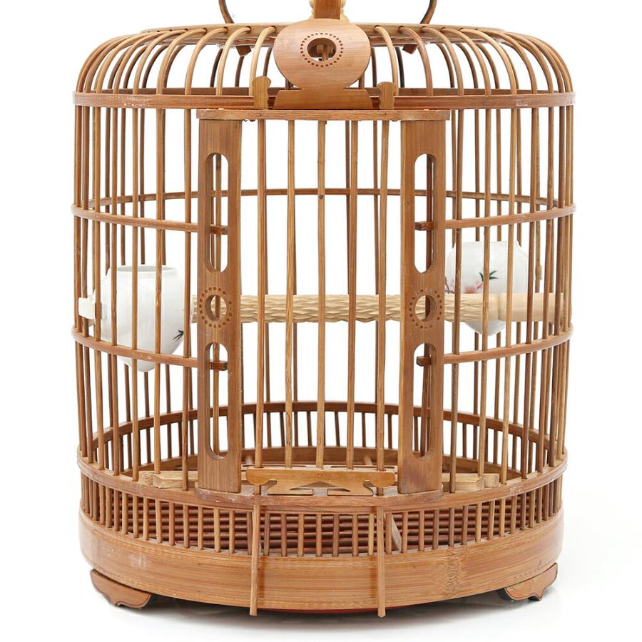 Leaf Corp 鳥籠 アンティーク 竹カゴ 丸型 小（直径340×高さ