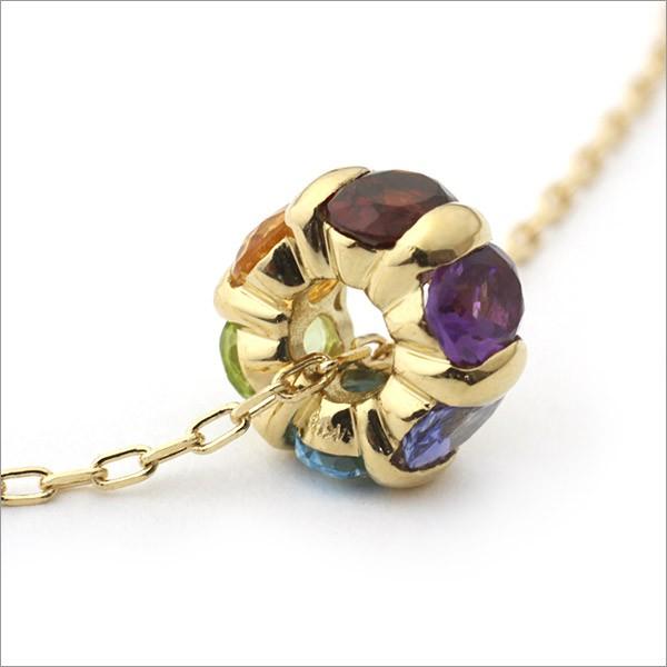 K10 マルチカラー サークル ネックレス/ペンダント/ダイヤモンド