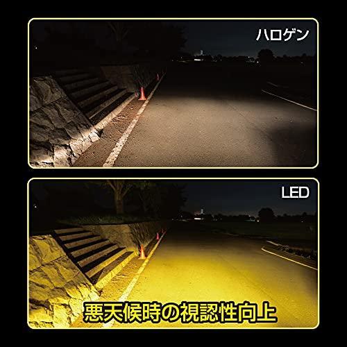 IPF フォグランプ LED 車用 H8 H11 H16 2200lm 2400K イエロー 12V用 2本入 車検対応 ドライバーユニット一体型 E104FLB｜chankuro-store｜03