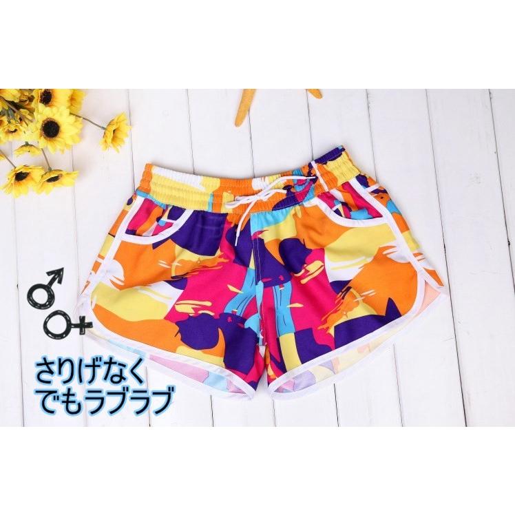 いいスタイル ペアルック サーフパンツ カップルお揃い 海パン ホットパンツ ビキニと レディース メンズ ビーチウェア ルームウェア 短パン 3点で送料無料 Wantannas Go Id