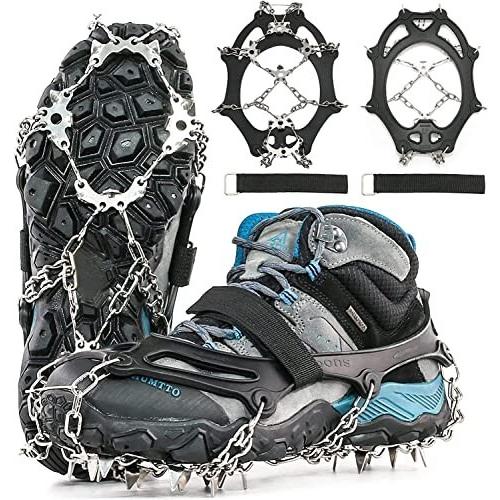 好評にて期間延長 アバランチギア 伸縮性 高耐用性 高品質素材熱可塑性エ Honyao アイゼン アイス スパイクシューズ 靴底用 軽量 チェーン スパイク 登山用 滑り止め 釣り 雪 靴 19本爪 ア Www Threeriversofs Com