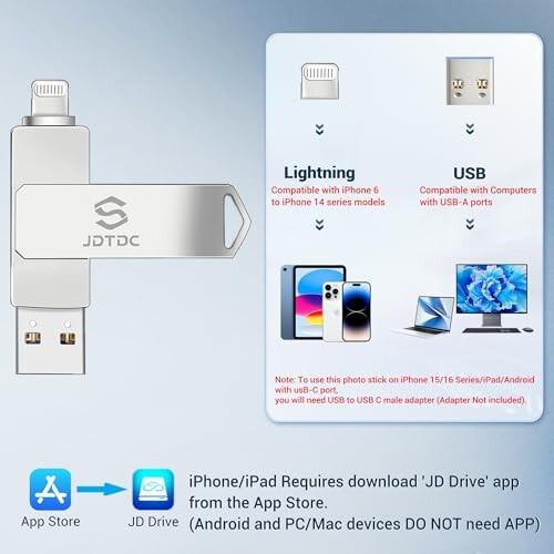 JSL JDTDC Apple MFi 認証128GB iPhone USBメモリ ライトニング iphone