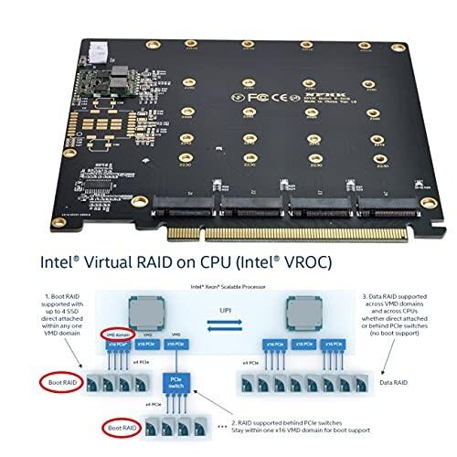 NFHK PCI-E 3.0 X4レーンホストアダプタM.2 AHCI NVME SSD MキーコンバータPCI Express X16_3