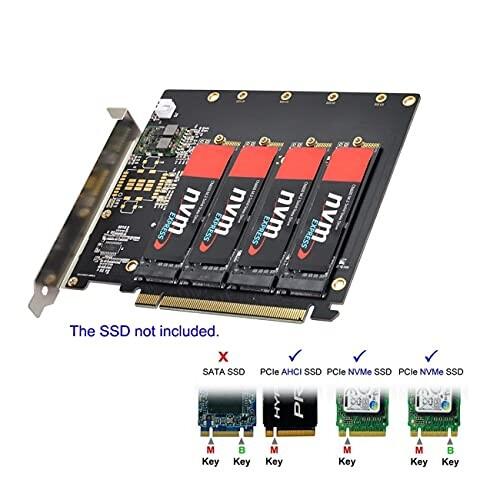 NFHK PCI-E 3.0 X4レーンホストアダプタM.2 AHCI NVME SSD MキーコンバータPCI Express X16_5