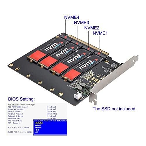 NFHK PCI-E 3.0 X4レーンホストアダプタM.2 AHCI NVME SSD MキーコンバータPCI Express X16_6