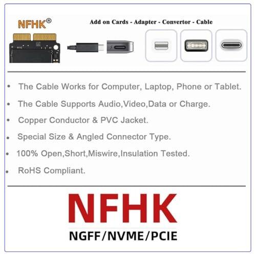 NFHK PCI-E 3.0 X4レーンホストアダプタM.2 AHCI NVME SSD MキーコンバータPCI Express X16_8