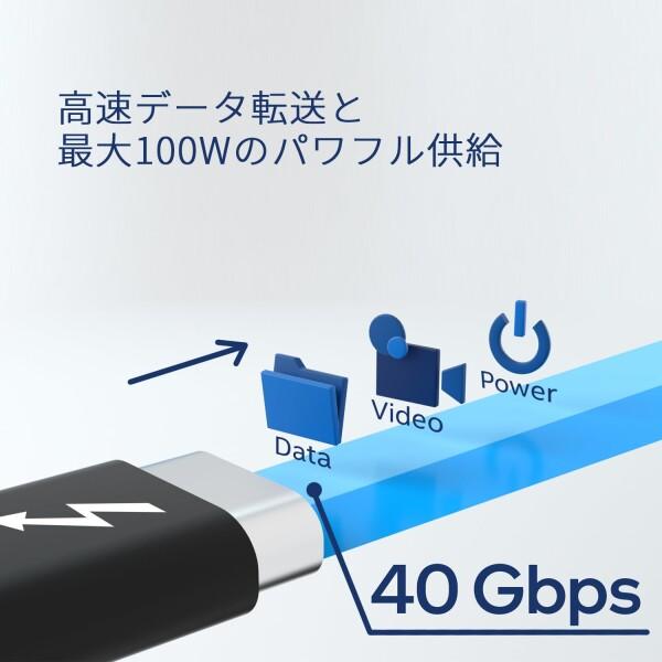 住友電工 (メーカー直販) Thunderbolt3 ケーブル (認証済 Active 40Gbps 黒) USB Type-C ケーブル (2.0m)