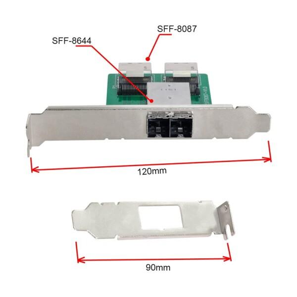 NFHK デュアルポート Mini SAS HD SFF-8644 - 内部 Mini SAS SFF-8087 PCBA メスアダプター ロープロファイルブ_6