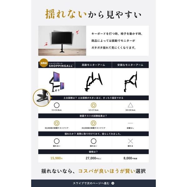 shoppingALLデュアルモニターアーム上下　ガス スプリング 32インチ SHOPPINGALL カナダ 2画面 モニターアーム デュアル 上下2画面対応