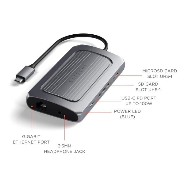 SATECHI USB-Cハブ 9-in-1 マルチポートアダプター, USB4, 8K SATECHI USB-Cハブ 9-in-1 マルチポートアダプター, USB4, 8K