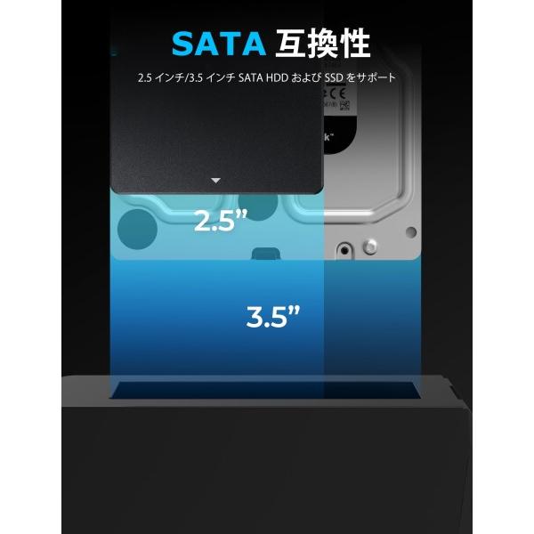 USB-Cドッキングステーション、M.2 PCIe/NVMeおよびSATA 2.5/3.5インチSSDとHDD用 オフラインクロー 【タブレッ】