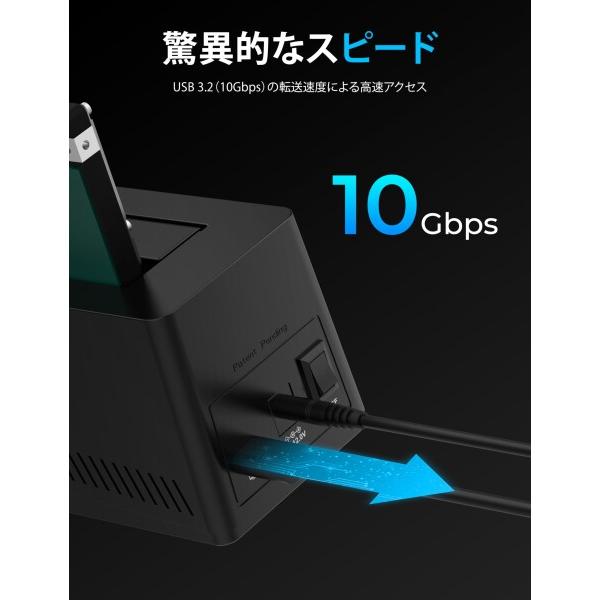 USB-Cドッキングステーション、M.2 PCIe/NVMeおよびSATA 2.5/3.5インチSSDとHDD用 オフラインクロー 【タブレッ】