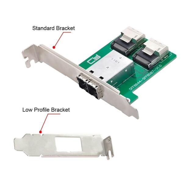 chenyang Mini SAS 2 SFF-8644 to 2 SFF-8087 HD データサーバーコンバーターアダプター ブラケット付き_4