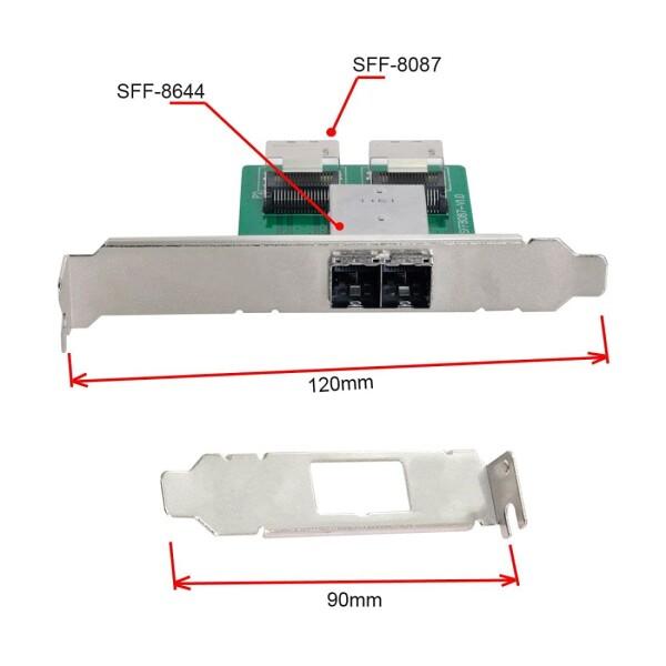 chenyang Mini SAS 2 SFF-8644 to 2 SFF-8087 HD データサーバーコンバーターアダプター ブラケット付き_5