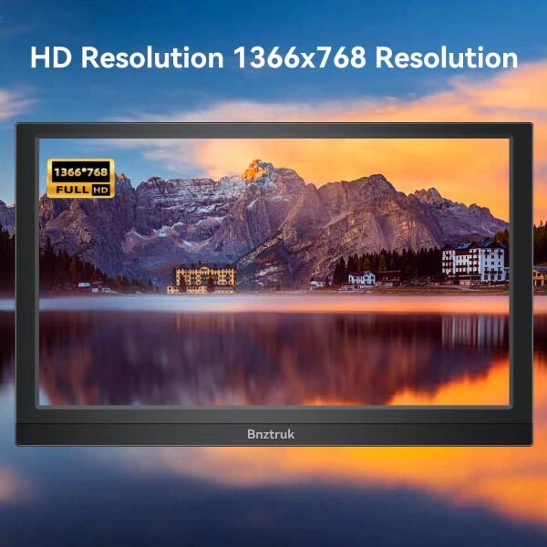 13.3 インチ モバイルモニター Bnztruk 薄型 軽量 HD 1366x768 PC 16:9
