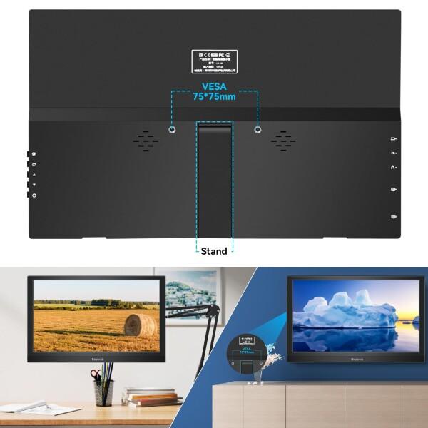 13.3 インチ モバイルモニター Bnztruk 薄型 軽量 HD 1366x768 PC 16:9