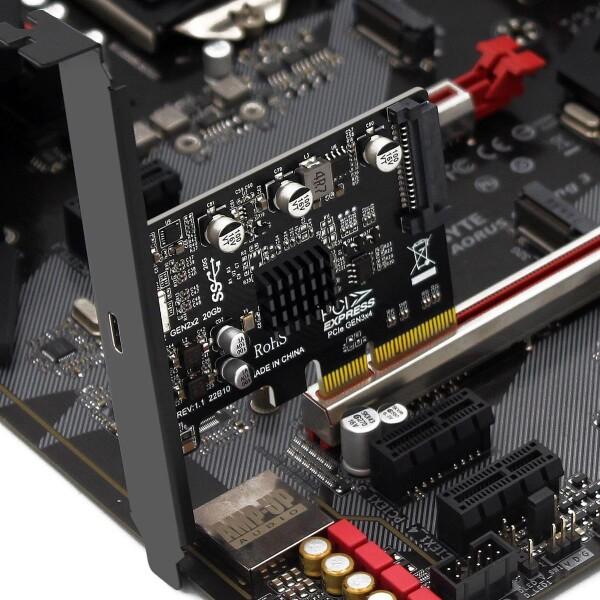 CYカードUSB 3.2 Gen 2 Type-C 20 Gbps USB-CからPCI-E 4 Xデスクトップボード用クイックアダプタ_2