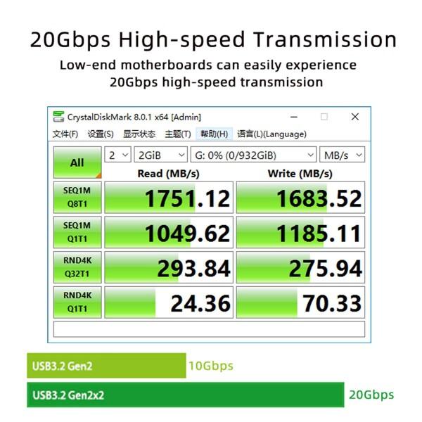 CYカードUSB 3.2 Gen 2 Type-C 20 Gbps USB-CからPCI-E 4 Xデスクトップボード用クイックアダプタ_3