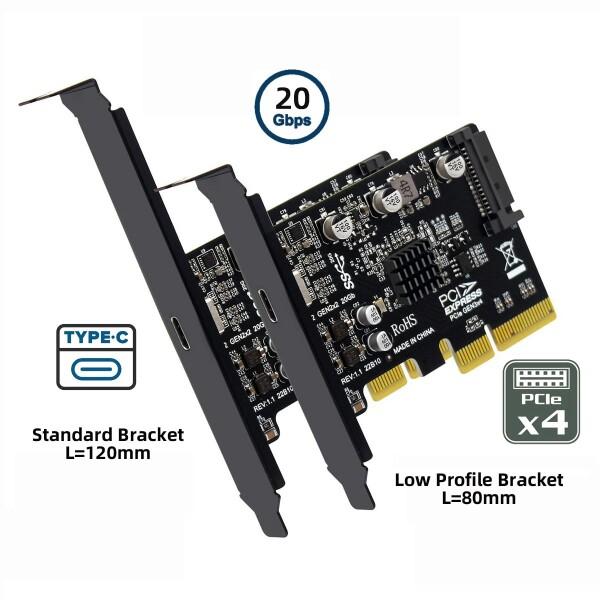 CYカードUSB 3.2 Gen 2 Type-C 20 Gbps USB-CからPCI-E 4 Xデスクトップボード用クイックアダプタ_5