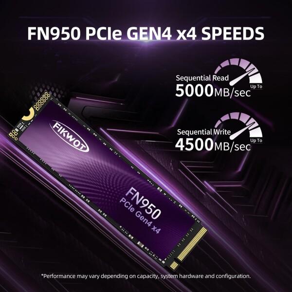 Fikwot FN950 M.2 SSD 2TB PCIe Gen4.0 x4 2280 NVME 最大読込4800MB/s