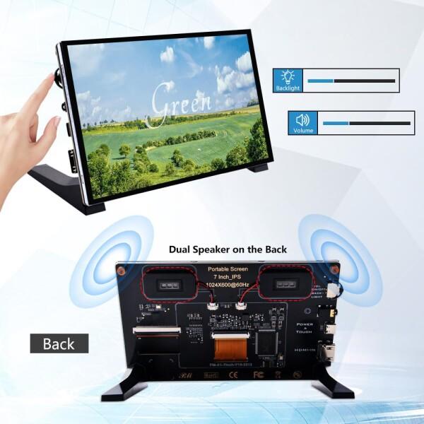 迷ったらこれ( ˊ̱˂˃ˋ̱ )ハイスペi7♡爆速タッチパネル付き GeeekPi 7インチ タッチスクリーンディスプレイ 1024x600 IPS LCD HDMI