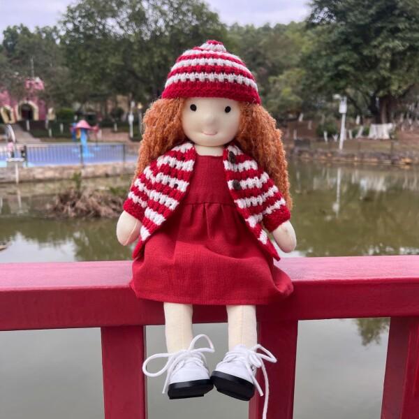 BlissfulPixie ウォルドルフ人形 手作り人形 Waldorf Doll - Quinn 30cm 柔らかい 女の子 かわいい ぬいぐる_2