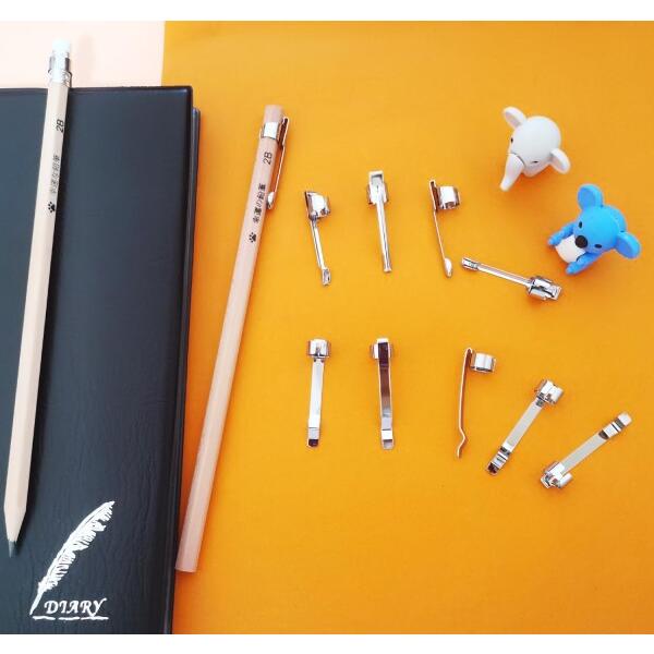 Adhere 鉛筆クリップ スライド式 鉛筆 ホルダー シルバーメタル