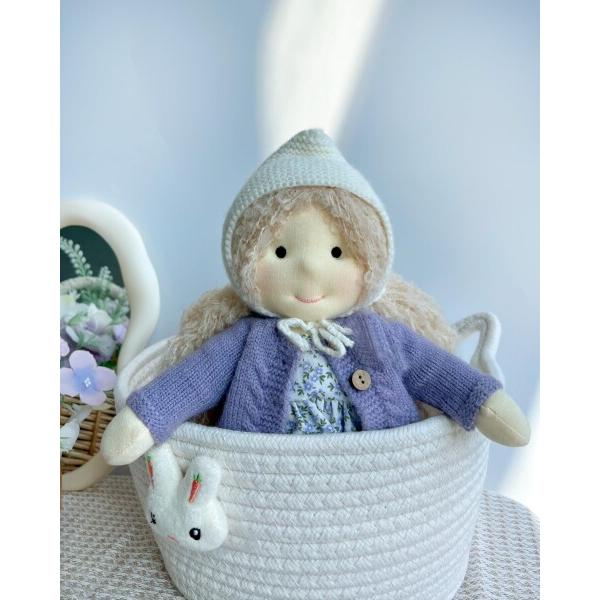 BlissfulPixie ウォルドルフ人形 手作り人形 Waldorf Doll - Bunny 30cm 柔らかい 女の子 かわいい ぬいぐる_2