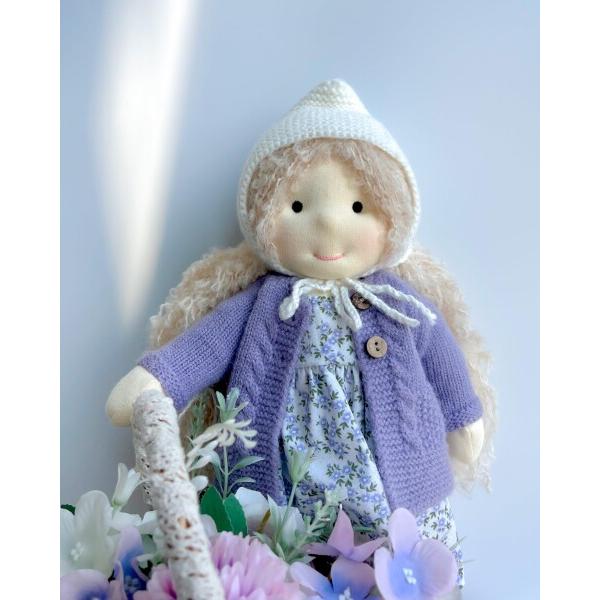 BlissfulPixie ウォルドルフ人形 手作り人形 Waldorf Doll - Bunny 30cm 柔らかい 女の子 かわいい ぬいぐる_3