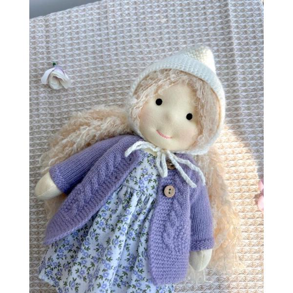 BlissfulPixie ウォルドルフ人形 手作り人形 Waldorf Doll - Bunny 30cm 柔らかい 女の子 かわいい ぬいぐる_5