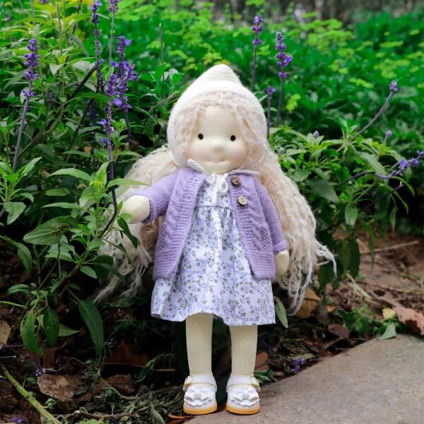 BlissfulPixie ウォルドルフ人形 手作り人形 Waldorf Doll - Bunny 30cm 柔らかい 女の子 かわいい ぬいぐる_8