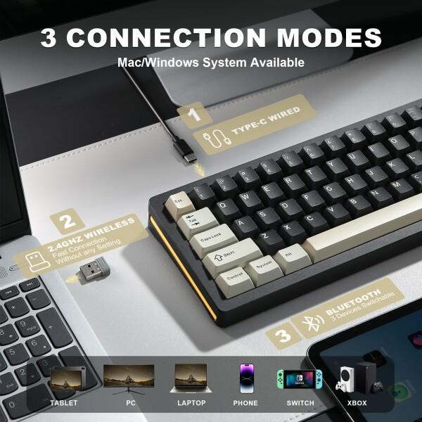 YUNZII AL71 68% ゲーミングキーボード フルアルミCNC ホットスワップ