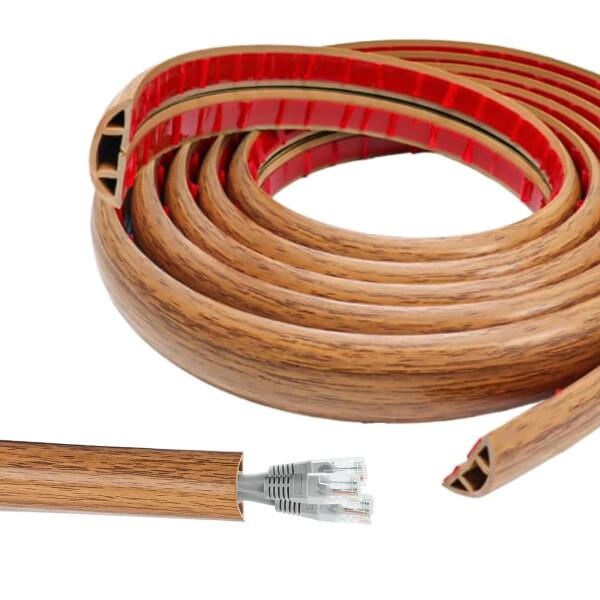 oipopsf フロアコードカバー 配線カバー 木目 床用 ケーブルプロテクター 隠し 配線コード 壁用 モ の商品画像