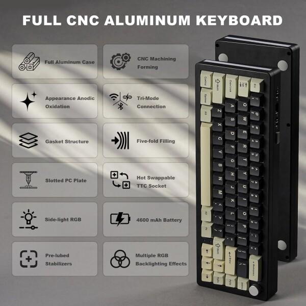 日本未発売限定版 YUNZII AL65 メカニカルキーボード 本体 YUNZII AL65【発売情報】QMK/VIA対応 カスタムホローメカニカル