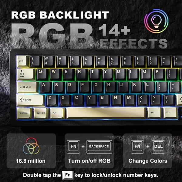 YUNZII AL66 ゲーミングキーボード ワイヤレス メカニカル アルミ製 65
