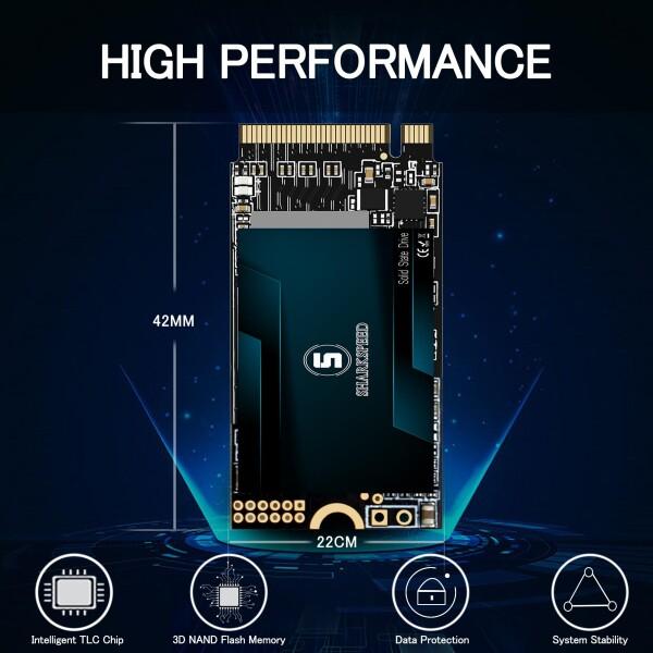 SSD 512GB M.2 2242 NVMe S SHARKSPEED PCIe Gen3.0x4 ミニSSD 内蔵型