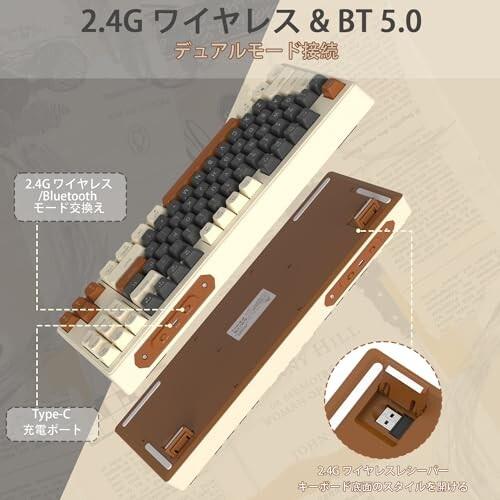 MAMBASNAKE+ZiYouLang M87 ゲーミングキーボード ワイヤレス Bluetooth