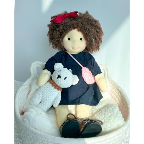 BlissfulPixie Waldorf Doll 手作り人形 - Ignacy 12\" 柔らかい 女の子 かわいい ぬいぐるみ 子供たちに最適の画像