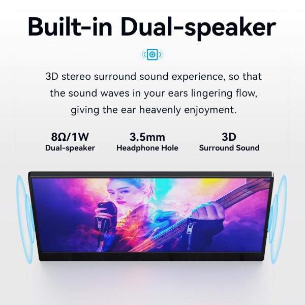 AYY ポータブルモニター ノートパソコン用 15インチ FHD 1080P USB C 
