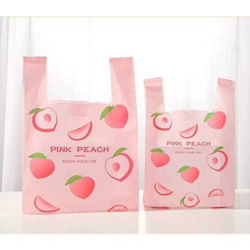 光樹製紙 ビニール袋 手提げ袋 レジ袋 かわいいフルーツシリーズ モモ 高荷重力 厚0.05mm (Mサイズ の商品画像
