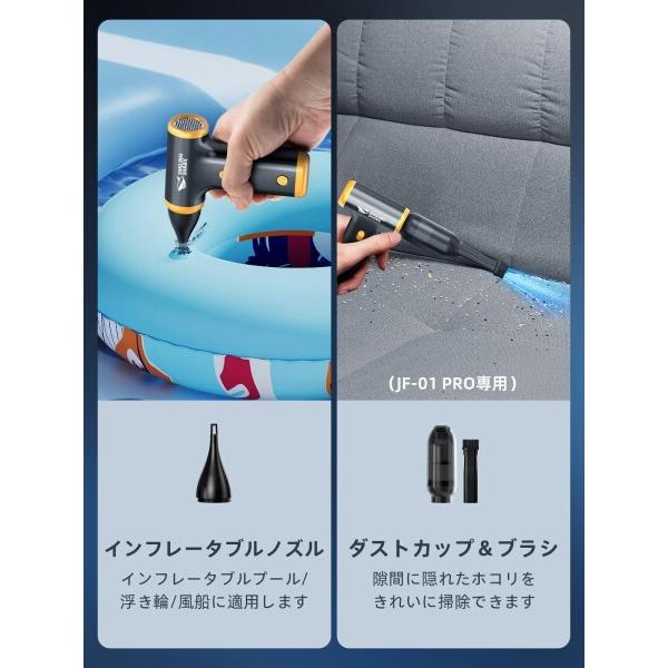 Smiling Shark 電動エアダスター JF01PRO，超強風速エアダスター 150000RPM吹き出し力 ダストカップ付き_5